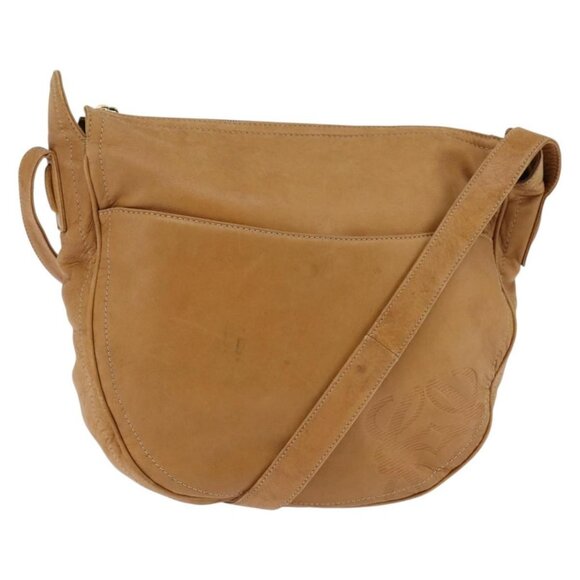 Loewe Handbags - LOEWE Anagram Shoulder Bag Leather Brown Gold Auth